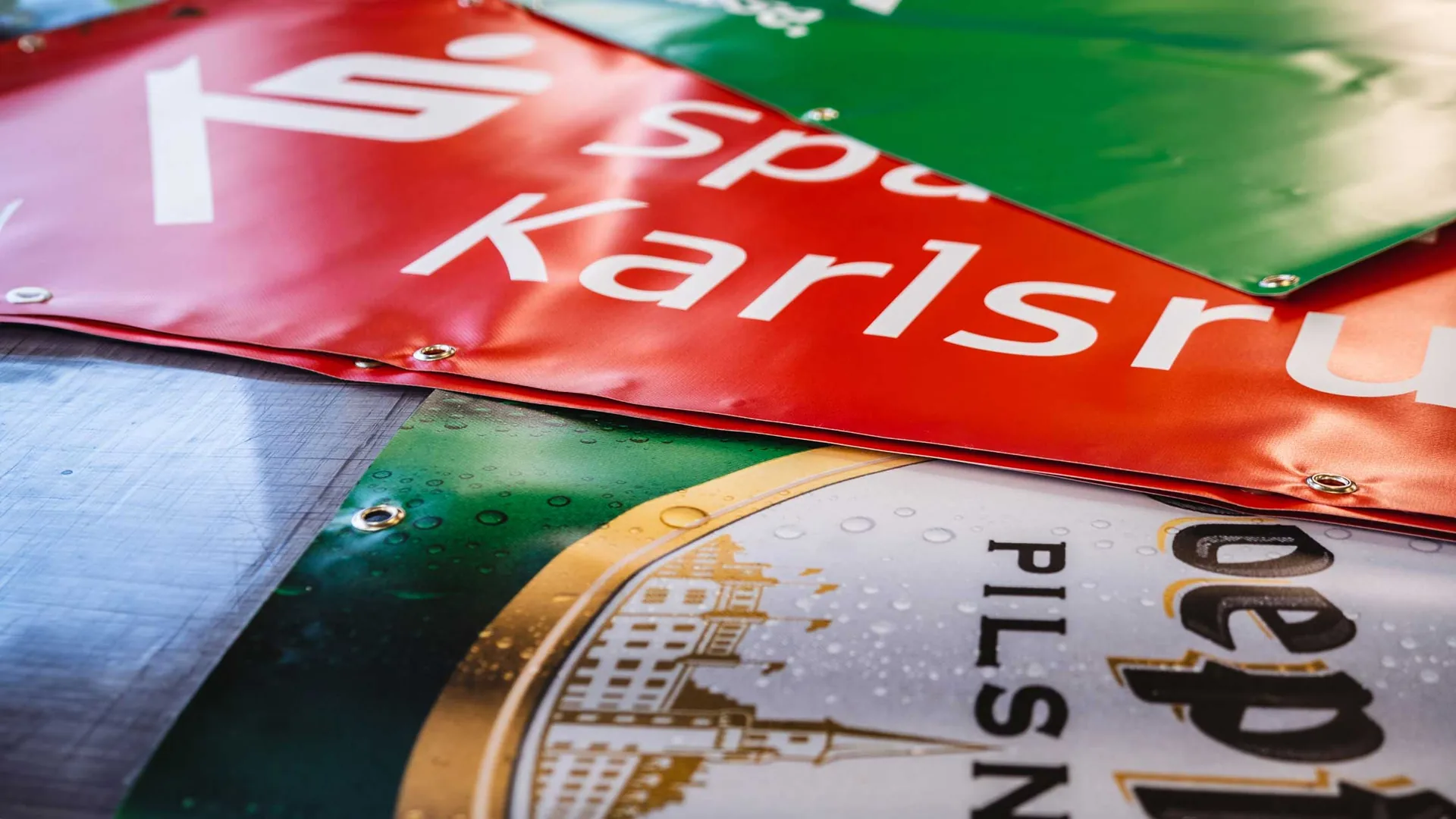 Banner – Druck Detail – Referenzfoto von Die Werbetechniker Karlsruhe